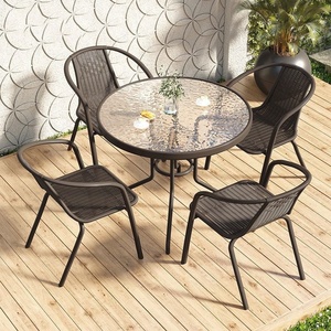 Set Tavolo e Sedie in <span class=keywords><strong>Ferro</strong></span> <span class=keywords><strong>Battuto</strong></span> Resistente alle Intemperie per Giardino, Balcone e Cortile - Modello Cina Wy-123 - Product Image 3