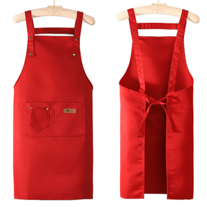 Mới Đến Biểu Tượng Tùy Chỉnh Màu Sắc 100% Polyester Nhà Hàng Màu Đỏ Nhà Bếp Đầu Bếp Tạp Dề Cho Người Lớn - Product Image 1
