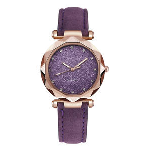 Reloj de Pulsera Casual para Mujer, Diseño Romántico con Cielo Estrellado, Correa de Cuero, Reloj de Vestir Sencillo con Pedrería, Reloj de Diseñador para Damas, Montre Femme R0964 - Product Image 2