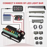 Panneau de commande de circuit 12V/24V 8 interrupteurs pour feux stroboscopiques, panneau de commande LED marche/arrêt pour voiture avec boîtier de relais