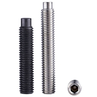 Vis de réglage à six pans creux en acier inoxydable haute résistance de qualité 12.9/304 vis sans tête cylindriques avec vis à pointe de chien
