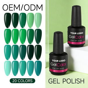 Suministros Profesionales para Uñas OEM, Pintura de Uñas en Colores Verdes Personalizados, Muestra Gratuita, Esmalte de Uñas en Gel No Tóxico para Salón - Product Image 1
