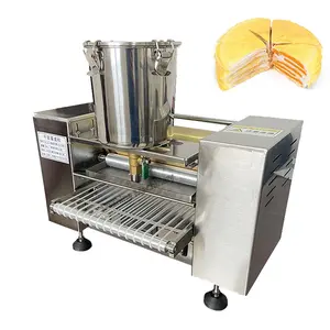 Mesin pembuat panekuk tipis otomatis, mesin pembuat krep untuk membuat kue lapisan kecil