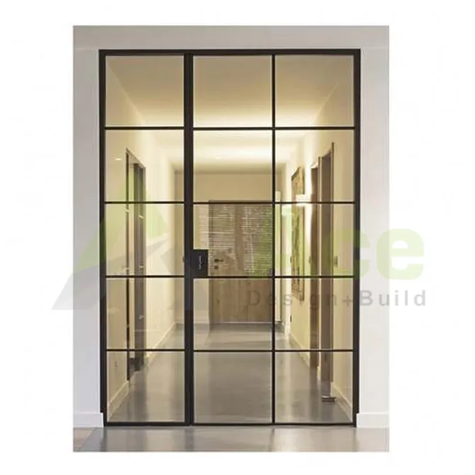 ACEファクトリー錬鉄製フレンチウィンドウとドア強化ガラス壁グリルデザイン
