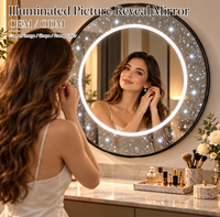 Cermin Dinding LED Pola Kustom dengan Pencahayaan Putih Netral Hangat untuk Studio Kecantikan dan Area Rias Profesional