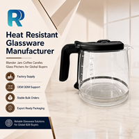 Carafe à café en verre borosilicate 1,8 L (12 tasses) conforme ISO 9001 et FDA, base de 150,5 mm, compatible Mr. Coffee, vente en gros