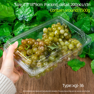 Wholesale High Quality <b>PET</b> Plastic Zipper Bag Fruit Vegetable Packing Box Lid Recyclable Stackable for Supermarket Exhibition - Product Image 2