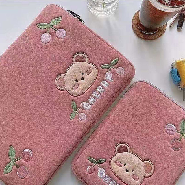Polyester Tablet Sleeve Bag for iPad Pro 11-inch & Laptop 13/14-inch Breathable Shock-Absorbing Protective Case Zipper Closure