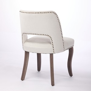 Juego de 2 sillas de comedor modernas tapizadas en tela, sillas de cocina para comedor, color beige - Product Image 4