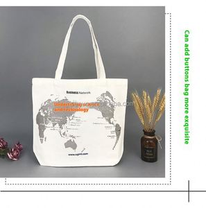 Bolsas de Compras de Algodón Reutilizables Ecológicas con Logotipo Personalizado al por Mayor, Bolsas de Lona con Bolsillos y Cremallera - Product Image 5