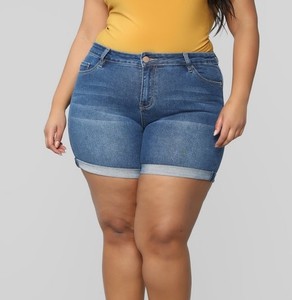 Shorts en jean pour femmes, fins et extensibles, haute élasticité, <span class=keywords><strong>grande</strong></span> <span class=keywords><strong>taille</strong></span>, shorts en jean d'été, shorts en jean pour femmes, vente en gros - Product Image 3