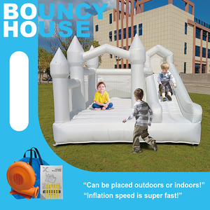 <span class=keywords><strong>Castillo</strong></span> Hinchable Blanco de 4.5m con Gran Área de Salto y Tobogán para Bodas y Fiestas de Cumpleaños - Product Image 1