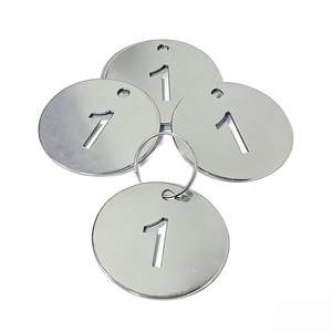 Placa de Identificación Giratoria de Acero Inoxidable Plateada y Pulida, Hueca, con Número de Serie/Clave, Antipérdida, para Uso en Mesa - Product Image 1