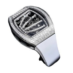 Montre automatique pour homme de qualité supérieure, mouvement tourbillon, mécanique, design de luxe, montres serties de diamants - Product Image 2