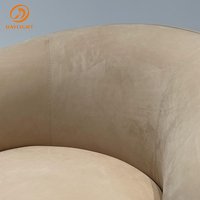 Fauteuil pivotant d'appoint convertible en cuir bouclé, style moderne nordique de luxe, pour salon d'hôtel