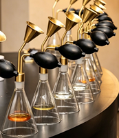 Présentoir en verre pour flacons de parfum, vente directe usine, pour huiles essentielles et échantillons de café, présentoirs pour flacons de parfum et échantillons olfactifs