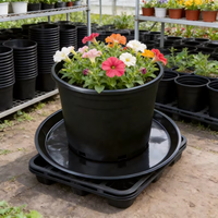 Pot de fleurs en plastique noir épaissi de type gallon, contrôle des racines, écologique, durable, léger, design moderne, pour jardin, balcon, succulentes