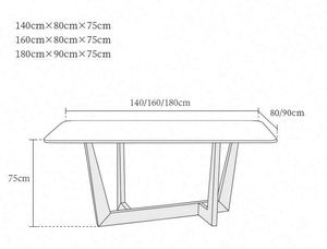 2024 thời trang Dinning đá cẩm thạch hàng đầu bữa ăn tối Thiết lập đơn giản màu đen kim loại chân phòng đồ nội thất bàn ăn với 6 ghế - Product Image 5