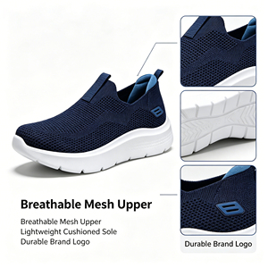 <span class=keywords><strong>Scarpe</strong></span> da Passeggio per Uomo per Tutte le Stagioni, Sneakers <span class=keywords><strong>con</strong></span> Tomaia in Maglia Fly Knitting per Uomini e Donne, Suola Morbida Nera, <span class=keywords><strong>Scarpe</strong></span> Sportive, Vendita all'Ingrosso OEM ODM - Product Image 6