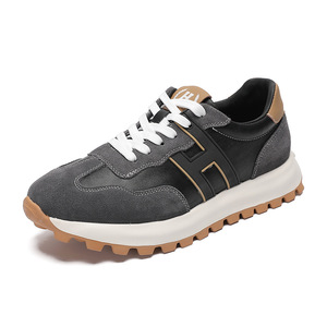 Agan <b>Shoes</b> - Genuine Leather Upper Men's Thick-Soled <b>Soft</b>-Soled Anti-Slip and Wear-resistant Running <b>Shoes</b> - Product Image 1