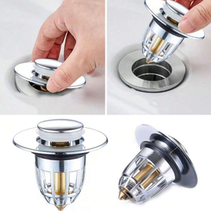 Égouttoir de lavabo <span class=keywords><strong>Bouchon</strong></span> de salle de bain Attrape-drain de cheveux Évier de <span class=keywords><strong>douche</strong></span> Appuyez sur le <span class=keywords><strong>bouchon</strong></span> d'évier en acier de base - Product Image 2