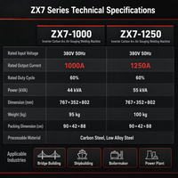 Poste à souder ZX7 1250 IGBT Inverter pour gougeage à l'arc de carbone, 380V, robuste, pour la construction navale et les centrales électriques
