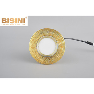 <span class=keywords><strong>Spot</strong></span> encastré en cuivre finition laiton classique, design rétro, anti-éblouissement, rond, <span class=keywords><strong>bronze</strong></span>, pour la décoration d'hôtels et de villas - Product Image 1