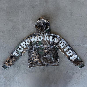 カスタム<span class=keywords><strong>2025</strong></span>最高品質ダックカモフーディー戦術リーフカモフーディーパッチ刺繍ジップアップジャケットカモハンティングフーディー男性用 - Product Image 1