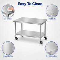 Wastafel Tiga Lubang Stainless Steel 304 Komersial, Kustom, Kaki Tinggi Dapat Disesuaikan, Model Berdiri Bebas untuk Kantin/Dapur