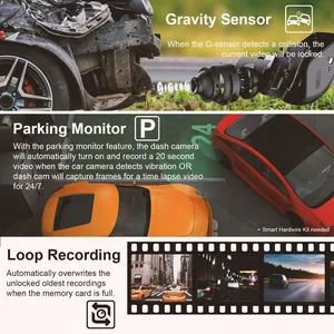 汽车行车记录仪夜间版 GPS 4K+1080P 黑匣子 DVR 迷你双镜头停车模式 Wifi 行车记录仪 - Product Image 4