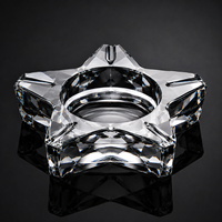 Cendrier en verre cristal classique de luxe sans fumée, taillé en diamant, transparent, élégant pour la maison et le bureau