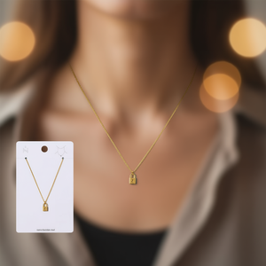 Collar con Colgante Angelina, Chapado en Oro, Acero Inoxidable, Cierre con Dije, Joyería Minimalista para Uso Diario, Regalo - Product Image 2