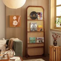Paravent en rotin massif de style japonais DISHI pour entrée, mobile, rétro, style français, étagère de rangement pour magazines et livres
