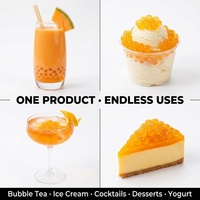 ZONEGOING Vente en gros de melons Hami Popping Boba 1,3 kg |   Perles éclatantes de jus Halal pour ingrédients de Bubble Tea - Fournisseur à faible MOQ