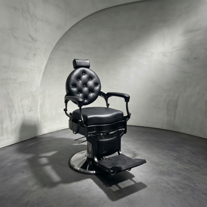 Professional Heavy-duty Hydraulic Pump Black Leather Men's Hair Salon <b>Retro</b> Portable Recliner High-end Barber <b>Chair</b>. - Product Image 1