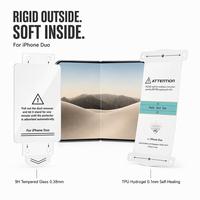 Protection d'écran avec kit d'installation pour iPhone Duo, ensemble de protection d'écran extérieur en verre trempé et intérieur en TPU, vente en gros