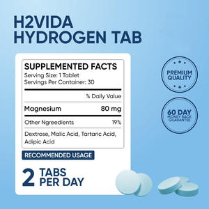 चीन आपूर्तिकर्ता कस्टम सूत्र का लोगो रास्पबेरी फ्लेवर्ड H2 आणविक हाइड्रोजन टैबलेट, ट्यूब में पैक किया गया - Product Image 2