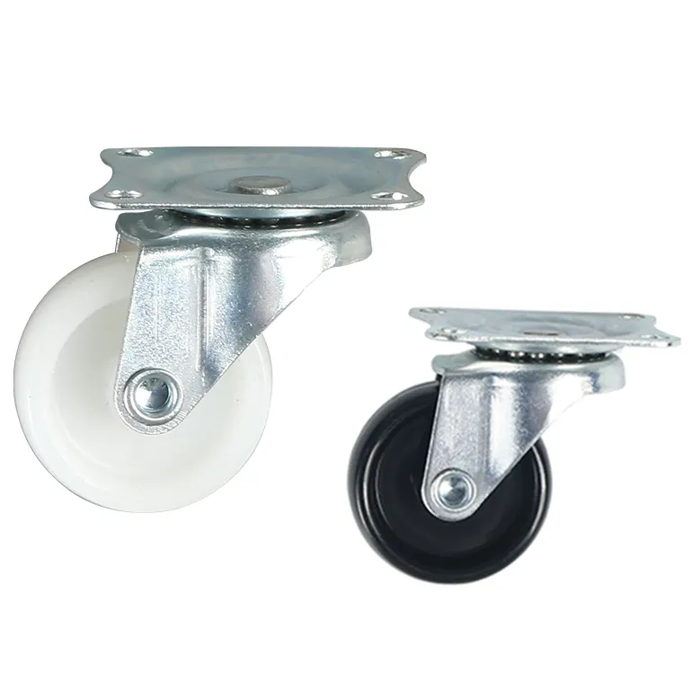 Adjustable castors swivel caster wheel with zinc plated housing PP nylon roller casters wheels for furniture
