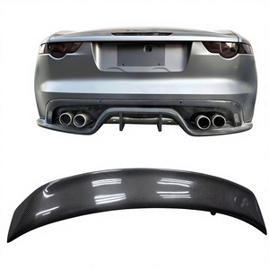 GT Style Carbon Fiber Single Deck Rear <b>Trunk</b> Lip High Kick Spoiler for Jaguar F-Type 2017 - Product Image 1