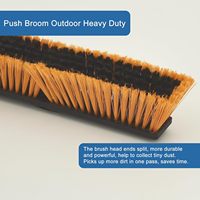 Balai à pousser en acier avec poils en nylon à dents - Robuste pour une utilisation en extérieur/intérieur, nettoyage des sols en carrelage/garage/atelier/terrasse/patio