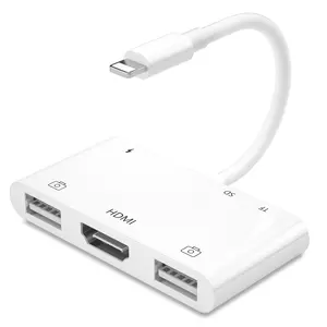 Usb Otg Kaartlezer Connector Hdmi-Compatibel Digitaal Av Adapter Voor Ipad Iphone