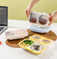 SS304 Magnetronbestendige 400ml Kinder Snackbox RVS Lunchbox Bento Box
