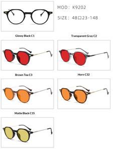 Lunettes 2026 personnalisées en gros, classiques, unisexes, anti-lumière bleue, monture optique métallique, verres jaunes tendance, verres orange - Product Image 3