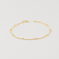 Vente en gros de bracelets minimalistes en argent sterling 925 plaqué or PVD 18 carats avec chaîne de perles pour femmes