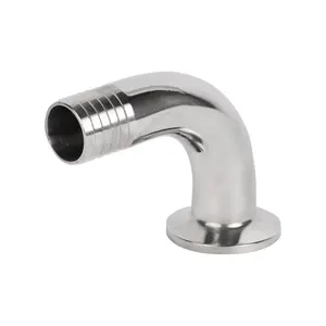 Buy Food Grade fittings hygienic hose pipe 90 degree elbow with clamp connection