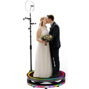 Machine photomaton 360° 68 cm pour les fêtes avec éclairage annulaire, 2 personnes, contrôle par application, plateforme rotative automatique, spinner 26,8 pouces - Product Image 1