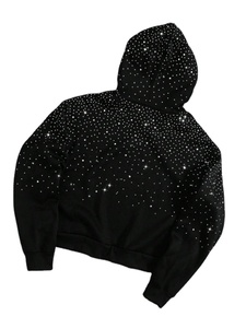 Sweat-shirt à capuche décontracté ample orné de strass, sweat-shirt à capuche en strass, sweat-shirt à capuche diamant, sweat-shirt à capuche court en cristal - Product Image 2