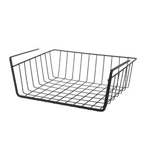 <b>Wire</b> Basket Under Desk <b>Storage</b> <b>Rack</b> Hanging Organizer For Snacks Office Supplies Kitchen Cabinet <b>Wall</b> Mounted Type Rectangle - Product Image 5