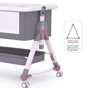 <span class=keywords><strong>Culla</strong></span> per Neonati di Alta Qualità con Funzione Co-sleeping, Altezza Regolabile, Cestello Portaoggetti e Funzione Dondolo - Product Image 5