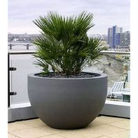 Pot Bunga Serat Kaca Besar 80L Set Dengan Lubang Drainase untuk Pajangan Lantai Modern Indoor Outdoor